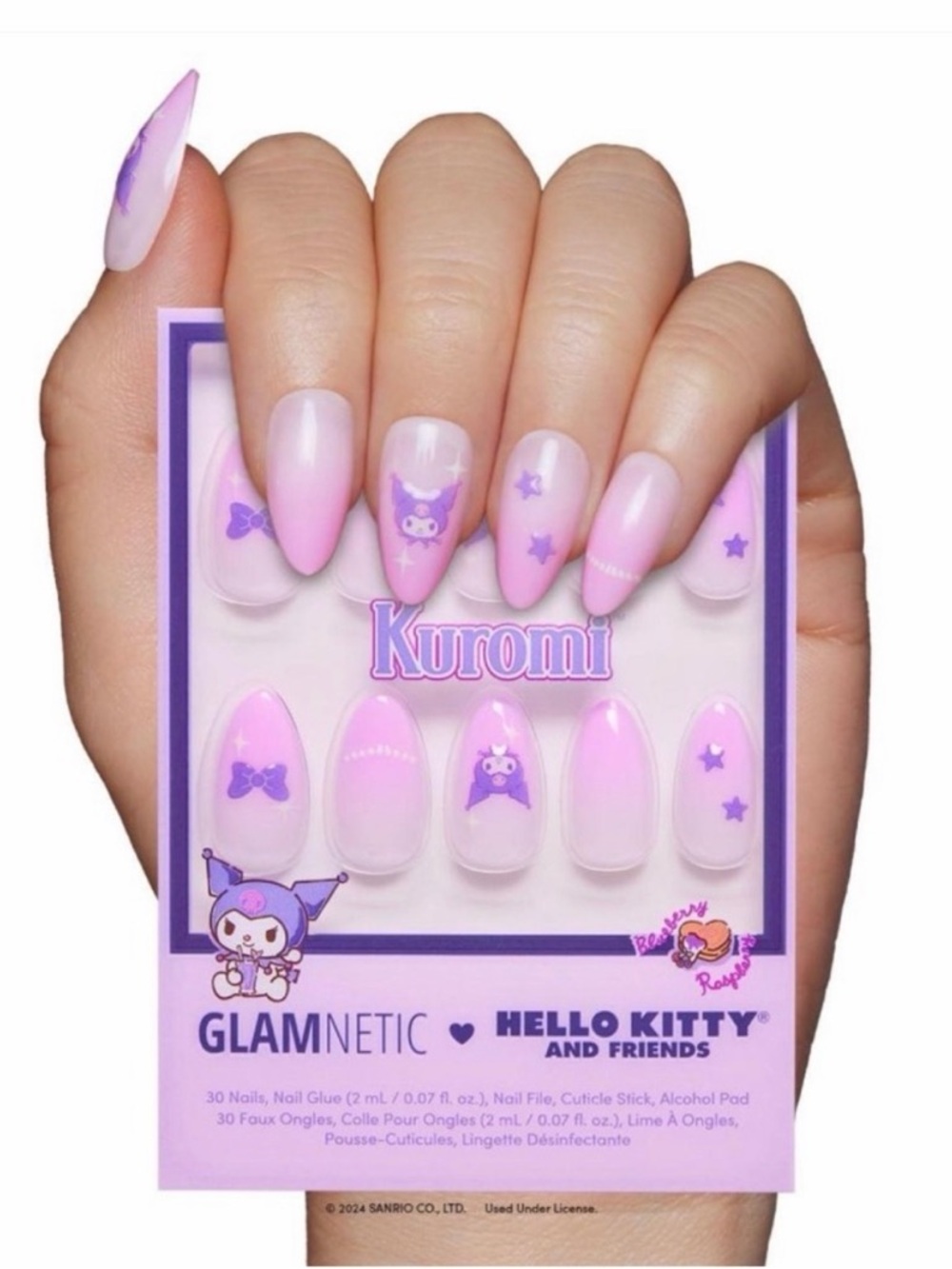NWT/ Glamnetic Kuromi Hello Kitty & Friends Pink Ombre Press-On Nails